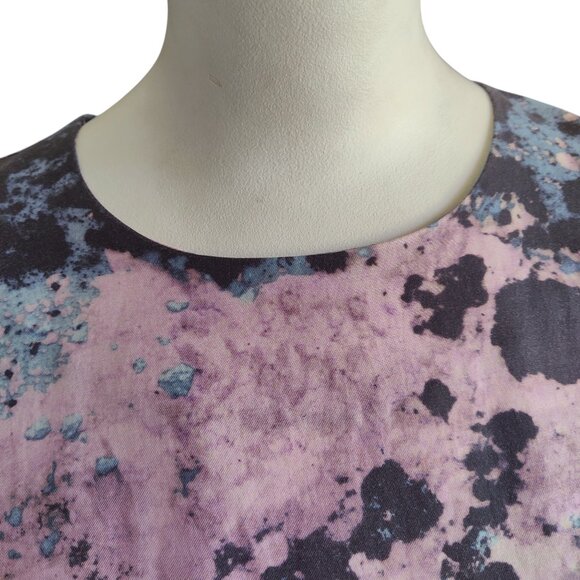 COS Bohemian Abstract Splatter Print Cupro Cotton Slouchy Sack Dress w Pockets 8 - Picture 5 of 10